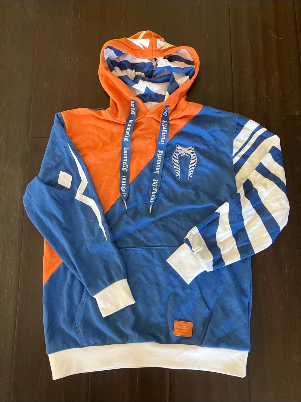 Loungefly Star Wars Blue, Orange & White Striped Hoodie